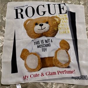 Authentic Moschino Teddy Print Silk Scarf